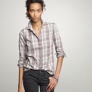 J. Crew Tomboy Plaid Button Front Shirt